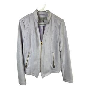 Andrew Marc New York purple Faux Suede Jacket Moto S Small